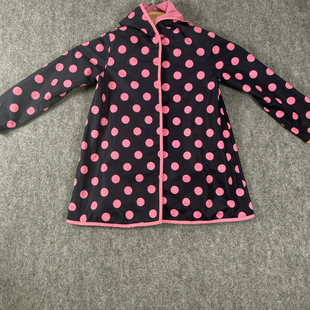 Gymboree Rain Jacket Girls‎ Large 10 12 Hooded Waterproof Polka Dot Coat